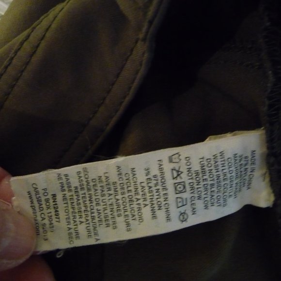 PRANA BREATHE SLIM FIT BROWN/GREEN OUTDOOR HIGHKING ATHLEISURE MAN PANTS  40/30 - Picture 7 of 13